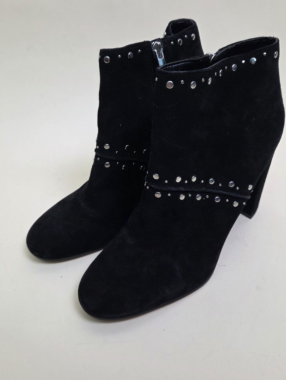 Sam Edelman Chandler Black Suede Studded Ankle Boots Size 10